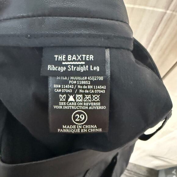 Blank NYC Baxter Ribcage Straight Leg Pants Faux Leather Black Size 29 - Picture 5 of 5